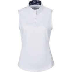 Dublin Womens Ria Sleeveless Competition Shirt - White / Navy