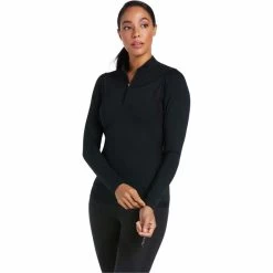 2022 Ariat Womens Ascent 1/4 Zip Long Sleeve Baselayer 10039197 - Black