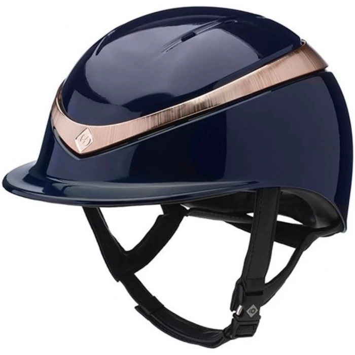 2022 Charles Owen Halo Gloss Helmet & Headband - Navy / Rose Gold 3 2022 Charles Owen Halo Gloss Helmet & Headband - Navy / Rose Gold