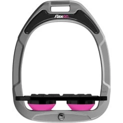 2022 Flex-on Green Composite Ultra Grip Stirrups GC05IUG0505 - Silver Grey / Pink Colour Pink/Silver Grey