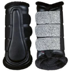 2022 HKM Sparkle Brushing Boots 13345 - Black / Silver
