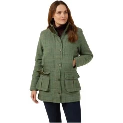 2023 Alan Paine Womens Rutland Tweed Waterproof Shooting Coat RUTLCOA - Spindle