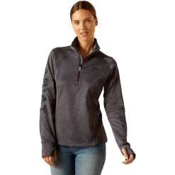 2023 Ariat Womens Tek Team 1/2 Zip Sweatshirt 1004670 - Ebony Colour Ebony