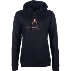 2023 HKM Womens Equine Sports Style Hoodie 13297 - Black / Rose Gold