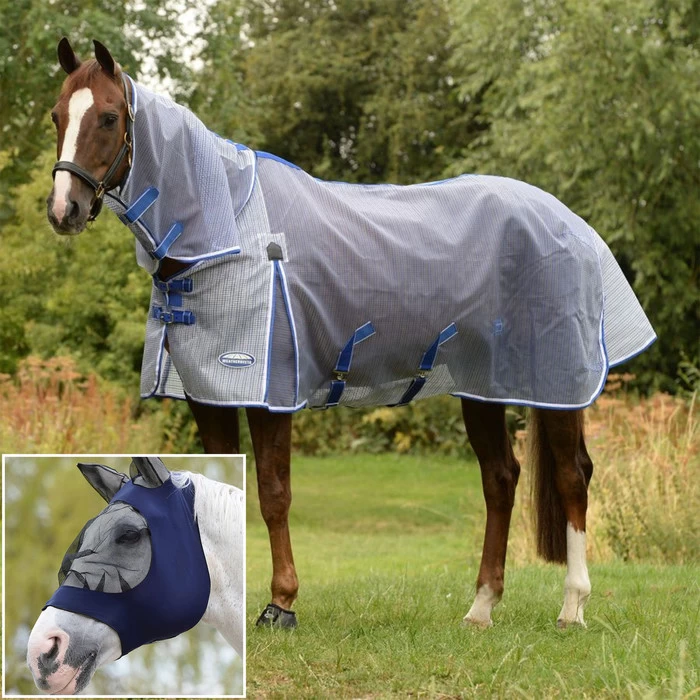 2023 Weatherbeeta Horse Comfitec Ripshield Plus With FREE Fly Mask 101837908049 - Navy / White / Black 3 2023 Weatherbeeta Horse Comfitec Ripshield Plus With FREE Fly Mask 101837908049 - Navy / White / Black