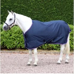 Hy Equestrian Signature Lightweight 100g Standard Neck Turnout Rug - Navy