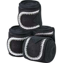 2022 Weatherbeeta Fleece Bling Bandage 4 Pack 1002758001 - Black