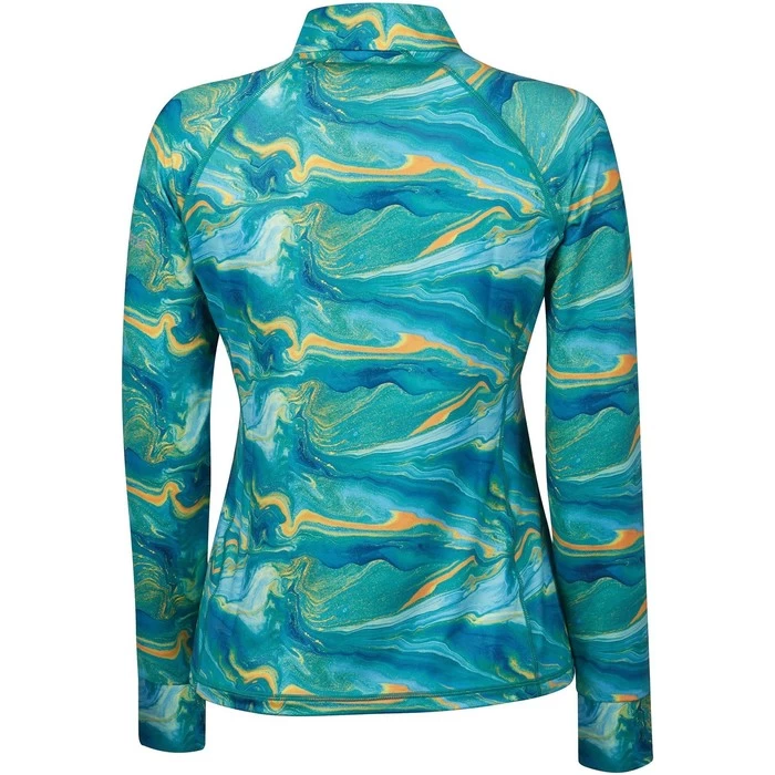 2022 Weatherbeeta Womens Ruby Printed Long Sleeve Top 1009342016 - Blue / Orange Swirl 4 2022 Weatherbeeta Womens Ruby Printed Long Sleeve Top 1009342016 - Blue / Orange Swirl - Image 2