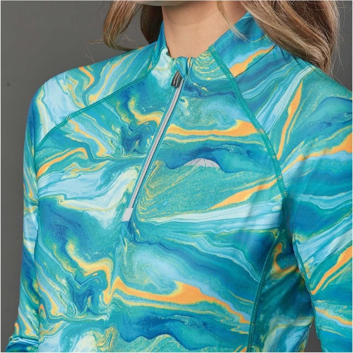 2022 Weatherbeeta Womens Ruby Printed Long Sleeve Top 1009342016 - Blue / Orange Swirl 5 2022 Weatherbeeta Womens Ruby Printed Long Sleeve Top 1009342016 - Blue / Orange Swirl - Image 3