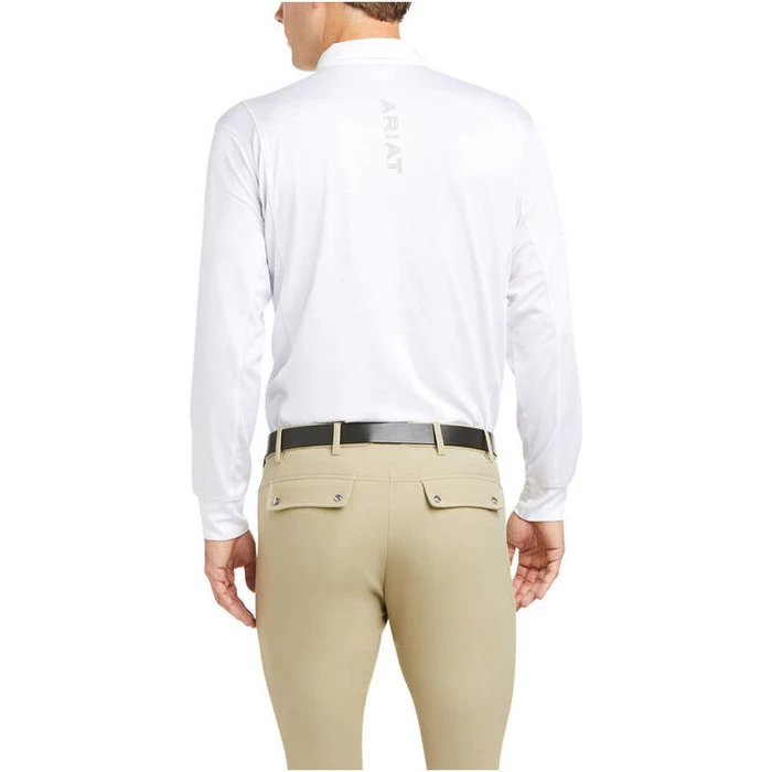 2022 Ariat Mens Long Sleeve Tek Show Shirt 10035393 - White 4 2022 Ariat Mens Long Sleeve Tek Show Shirt 10035393 - White - Image 2