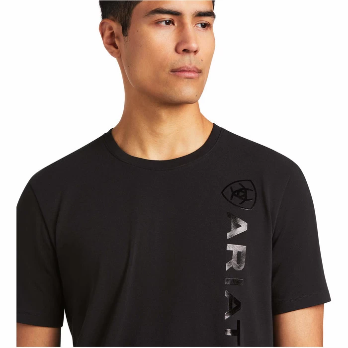 2022 Ariat Mens Short Sleeve Vertical Logo Top 10039192 - Black 6 2022 Ariat Mens Short Sleeve Vertical Logo Top 10039192 - Black - Image 4