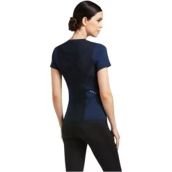 2022 Ariat Womens Ascent Crew Short Sleeve Baselayer 10039199 - Navy -Equestrian Products Store 4127 S22 WMS ENGL 10039199 back.700x700