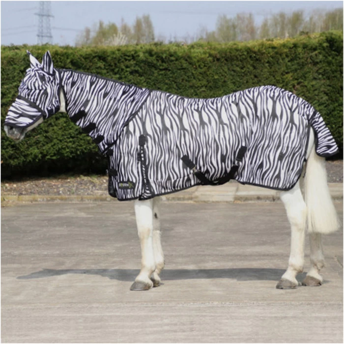 2022 Hy Equestrian StormX Original Zebra Print Fly Rug Hesozpfr - Black / White 4 2022 Hy Equestrian StormX Original Zebra Print Fly Rug Hesozpfr - Black / White - Image 2