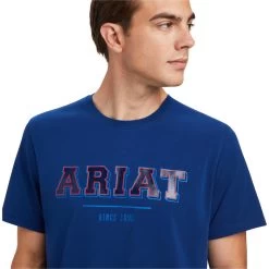 2022 Ariat Mens Varsity Short Sleeve Top 10041352 - Estate Blue 7 2022 Ariat Mens Varsity Short Sleeve Top 10041352 - Estate Blue -Equestrian Products Store 4744 F22 MNS ENGL 10041352 detail01.700x700