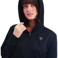 2022 Ariat Womens TEK 1/2 Zip Hoodie 10041676 - Black -Equestrian Products Store 4764 F22 WMS WEST 10041676 detail01.700x700