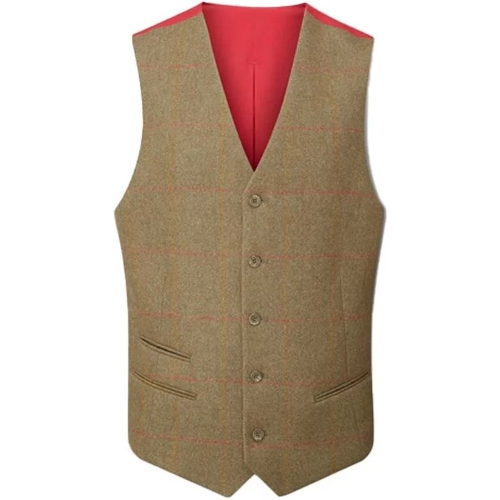2022 Alan Paine Mens Combrook Tweed Shooting Field Waistcoat COMGLBW - Hawthorn Colour Hawthorn 4 2022 Alan Paine Mens Combrook Tweed Shooting Field Waistcoat COMGLBW - Hawthorn Colour Hawthorn - Image 2