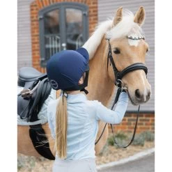 2022 Charles Owen Harlow MS1 Pro Jockey Skull & Headband NRGMS1PLRG - Navy / Rose Gold -Equestrian Products Store 4944 IMG 8998 Edit.700x700