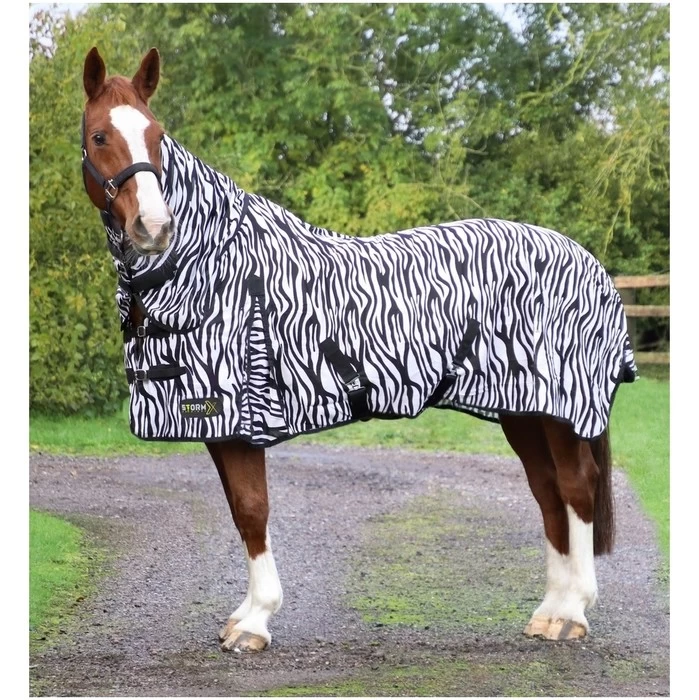 2022 Hy Equestrian StormX Original Zebra Print Fly Rug Hesozpfr - Black / White 3 2022 Hy Equestrian StormX Original Zebra Print Fly Rug Hesozpfr - Black / White