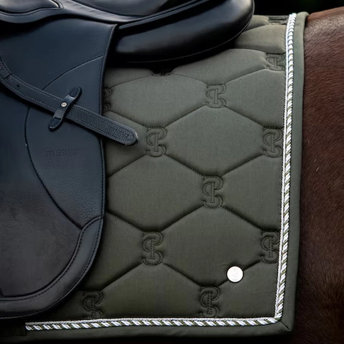 2022 PS Of Sweden Signature Dressage Cotton Saddle Pad 1110-022 - Forest Green 7 2022 PS Of Sweden Signature Dressage Cotton Saddle Pad 1110-022 - Forest Green - Image 5