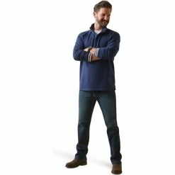 2023 Ariat Mens Portola 1/2 Zip Sweatshirt 10043783 - Navy -Equestrian Products Store 5859 10043783 full.700x700