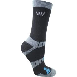 2023 Woof Wear Womens Performance Riding & Shirt Short Bamboo Waffle Riding Socks 2 Pack Bundle WA0001WW0016 - Ocean / Black -Equestrian Products Store 5939 Woof Wear Short Bamboo Waffle Riding Socks Black.2000x2000.700x700