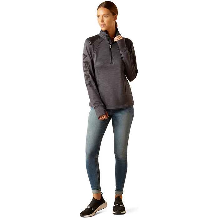 2023 Ariat Womens Tek Team 1/2 Zip Sweatshirt 1004670 - Ebony Colour Ebony 6 2023 Ariat Womens Tek Team 1/2 Zip Sweatshirt 1004670 - Ebony Colour Ebony - Image 4