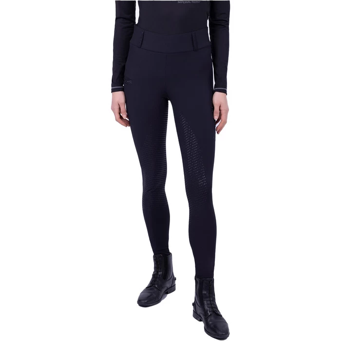 2023 Imperial Riding Womens Shiny Sparks Full Grip Riding Tights KL44322008 - Black Colour Black 5 2023 Imperial Riding Womens Shiny Sparks Full Grip Riding Tights KL44322008 - Black Colour Black - Image 3