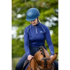 2021 Charles Owen Luna Helmet & Free Headband LUNANMNG - Navy Matt / Navy Gloss -Equestrian Products Store A2I0907 LR Web201.700x700