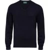 2023 Alan Paine Mens Burford Lambswool V-Neck Jumper 050D83 - Dark Navy