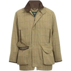 2023 Alan Paine Mens Combrook Waterproof Tweed Shooting Coat COMGCOT - Elm