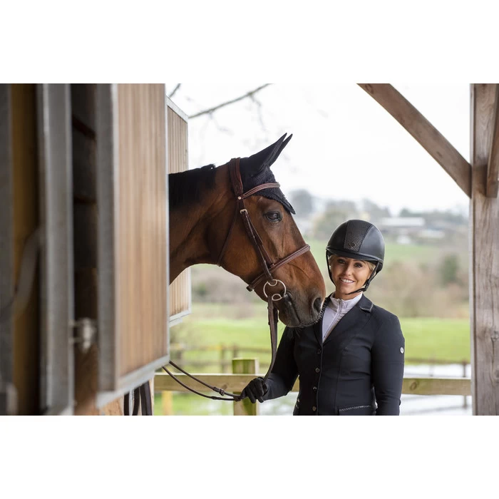 Charles Owen AYR8 Plus Leather Look Helmet Black Colour Black 6 Charles Owen AYR8 Plus Leather Look Helmet Black Colour Black - Image 4