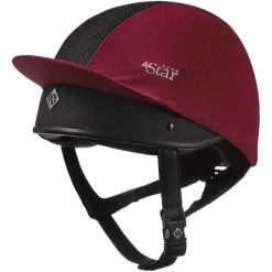 Charles Owen 4 Star Vented Helmet Silk - Maroon Colour Maroon