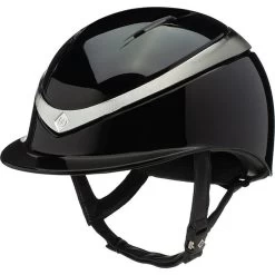 2022 Charles Owen Halo Gloss Helmet & Headband HALOGLOSSBS - Black Gloss / Platinum