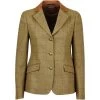 Dublin Womens Albany Tweed Suede Collar Tailored Riding Jacket - Brown