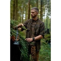 2022 Harkila Mens Pajala Shirt 140102038 - Green / Brown -Equestrian Products Store Harkila Mens Pajala Shirt Green Brown C.700x700