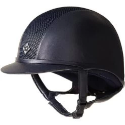 2022 Charles Owen AYR8 Plus Leather Look Helmet Midnight Blue Colour Midnight Blue