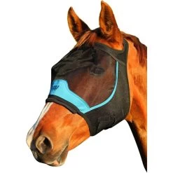 Woof Wear UV Fly Mask Without Ears - Black / Turquoise Colour Black/Turquoise