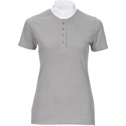 Pikeur Womens Turnier Shirt Crystal Buttons - Light Grey Melange
