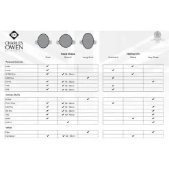 Charles Owen Halo Helmet & Headband HALOBS - Black / Platinum 13 Charles Owen Halo Helmet & Headband HALOBS - Black / Platinum -Equestrian Products Store sizing20chart20CO.700x700